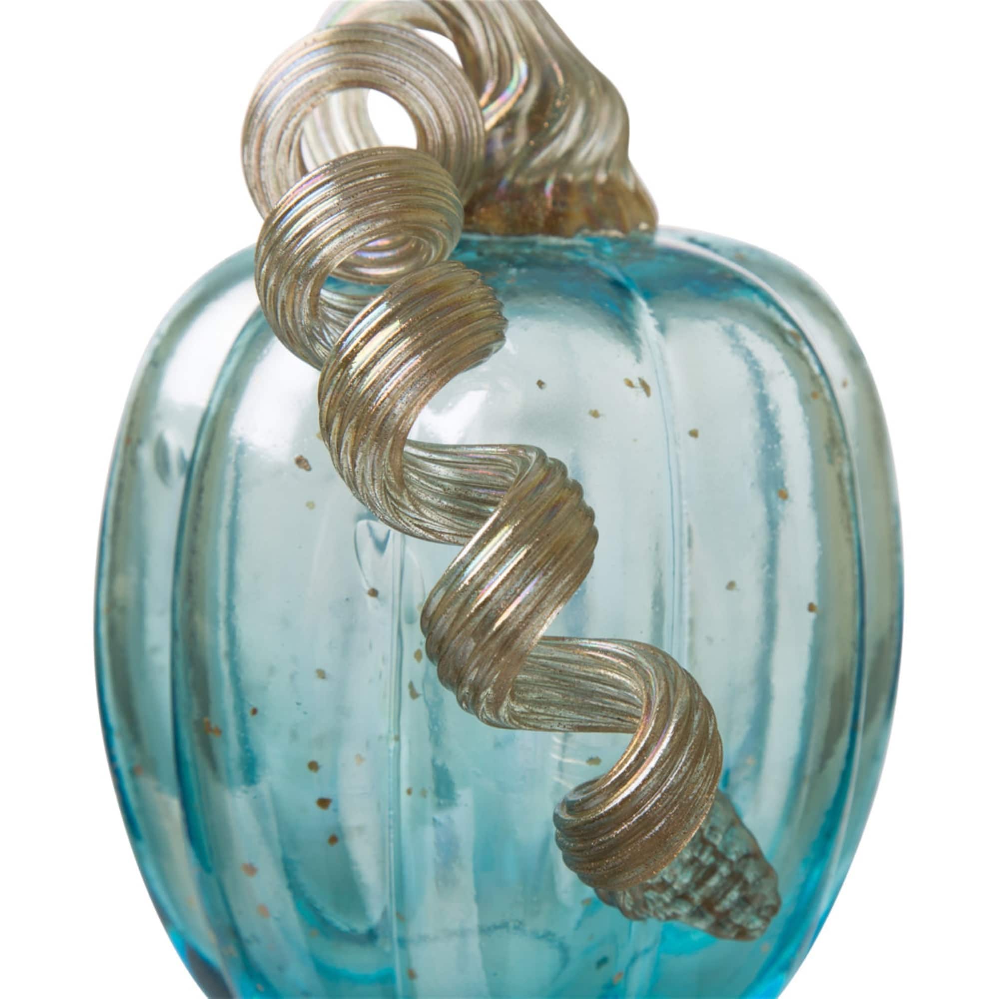 Glitzhome® Glass Pumpkin, Blue